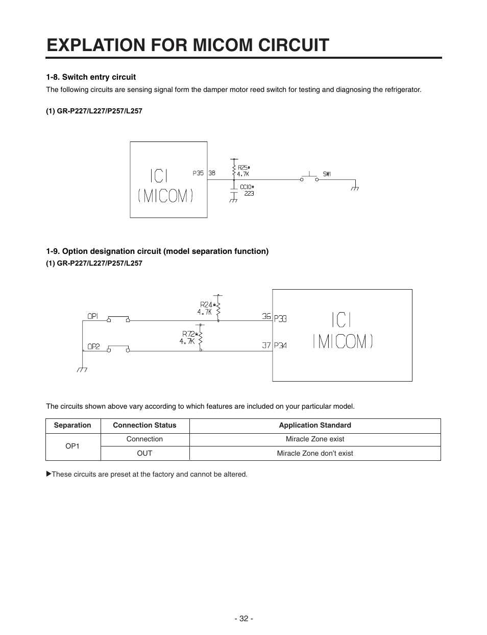 Explation for micom circuit | LG SXS GR-P257/L257 User Manual | Page 34 / 99