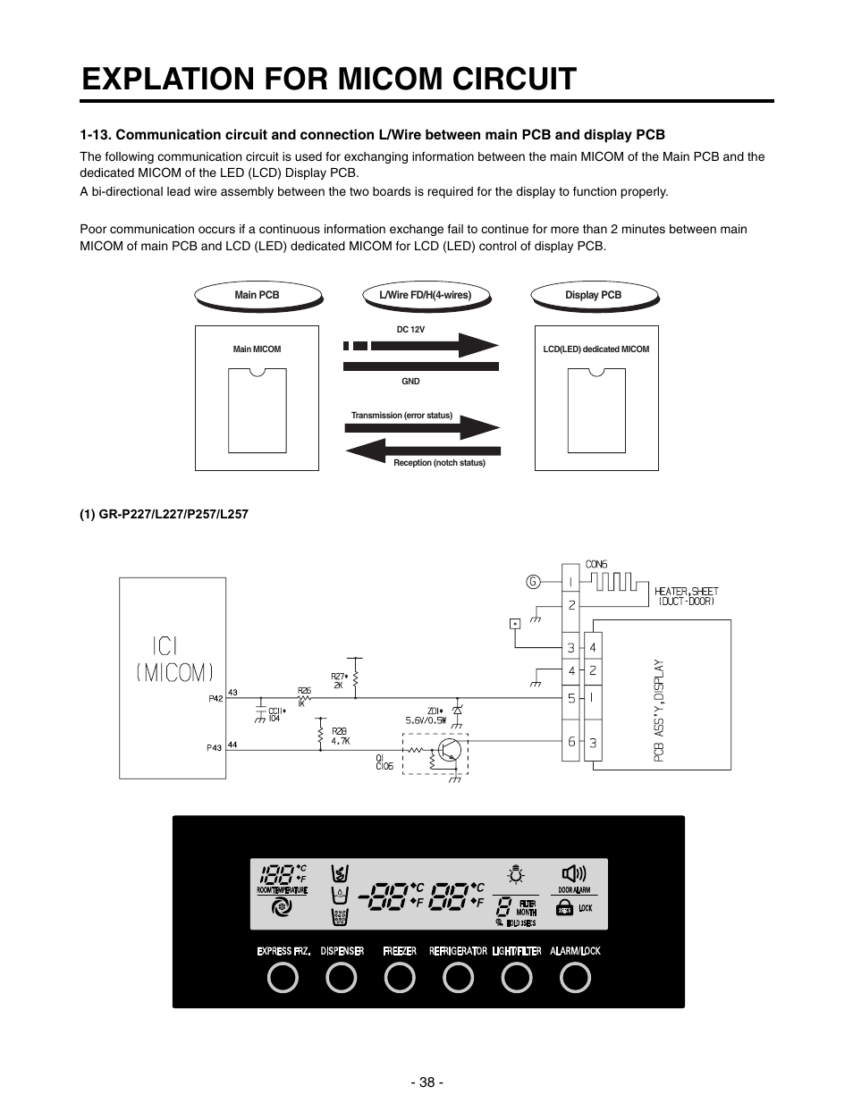 Explation for micom circuit | LG SXS GR-P257/L257 User Manual | Page 40 / 99