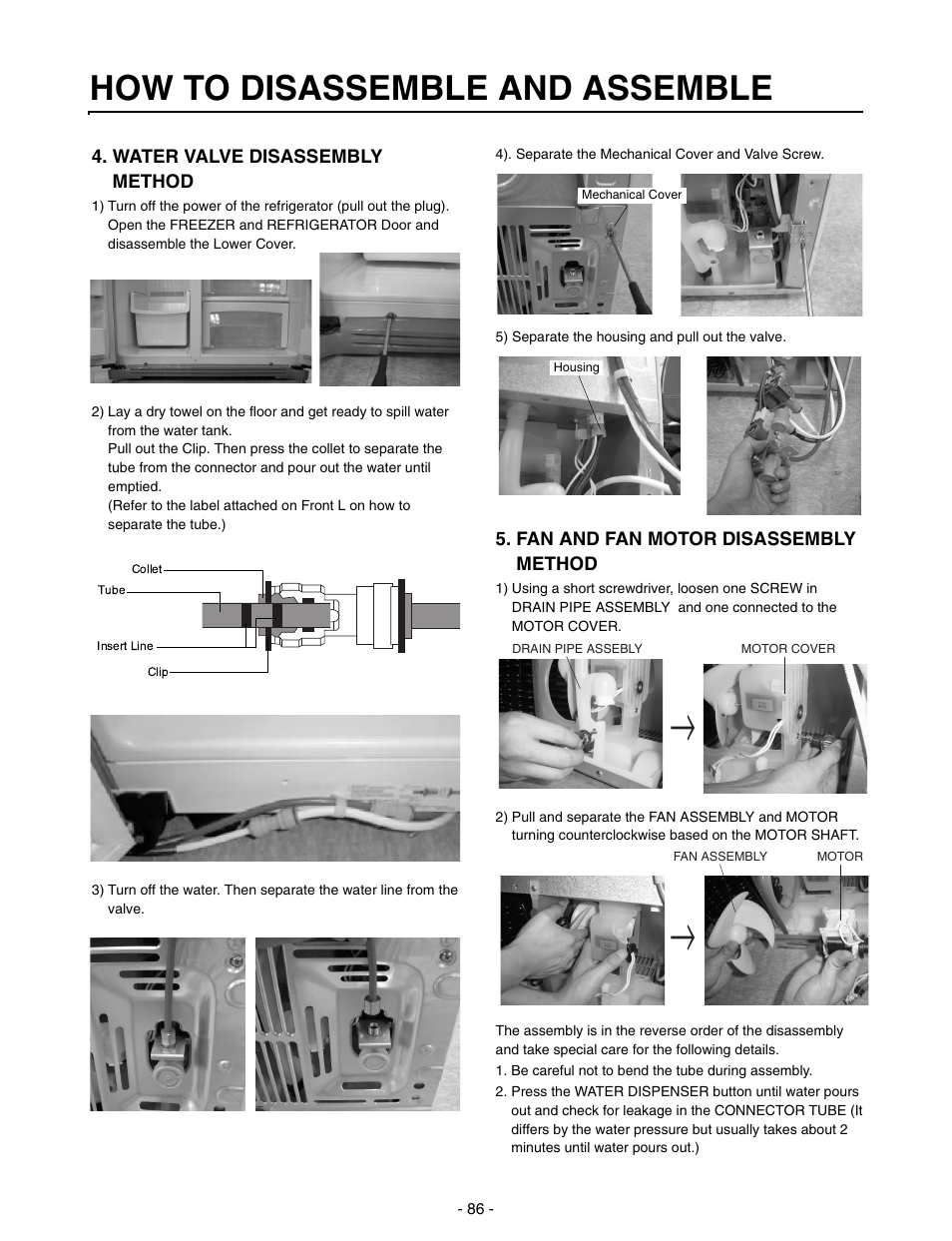 How to disassemble and assemble | LG SXS GR-P257/L257 User Manual | Page 88 / 99