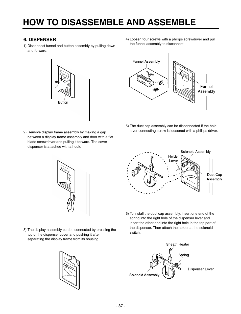 How to disassemble and assemble | LG SXS GR-P257/L257 User Manual | Page 89 / 99