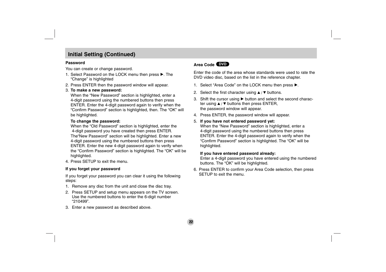 LG DP170 User Manual | Page 22 / 36