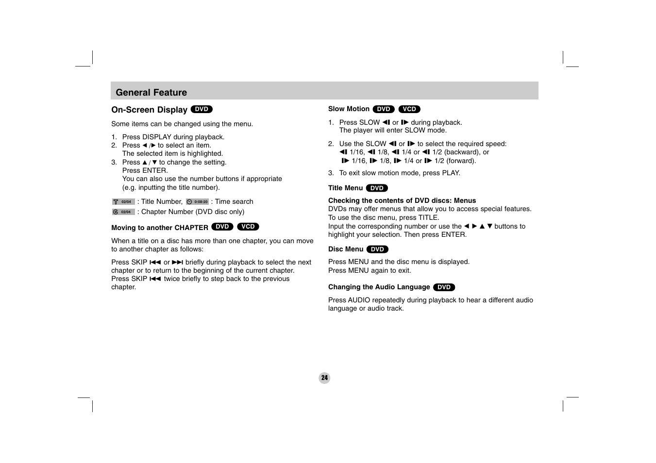 LG DP170 User Manual | Page 24 / 36