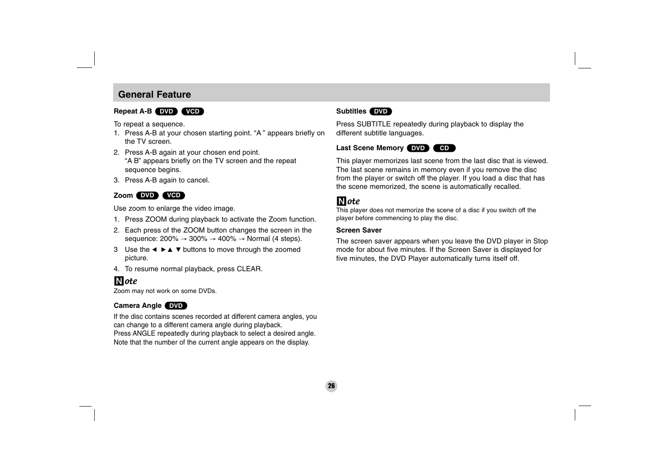 LG DP170 User Manual | Page 26 / 36