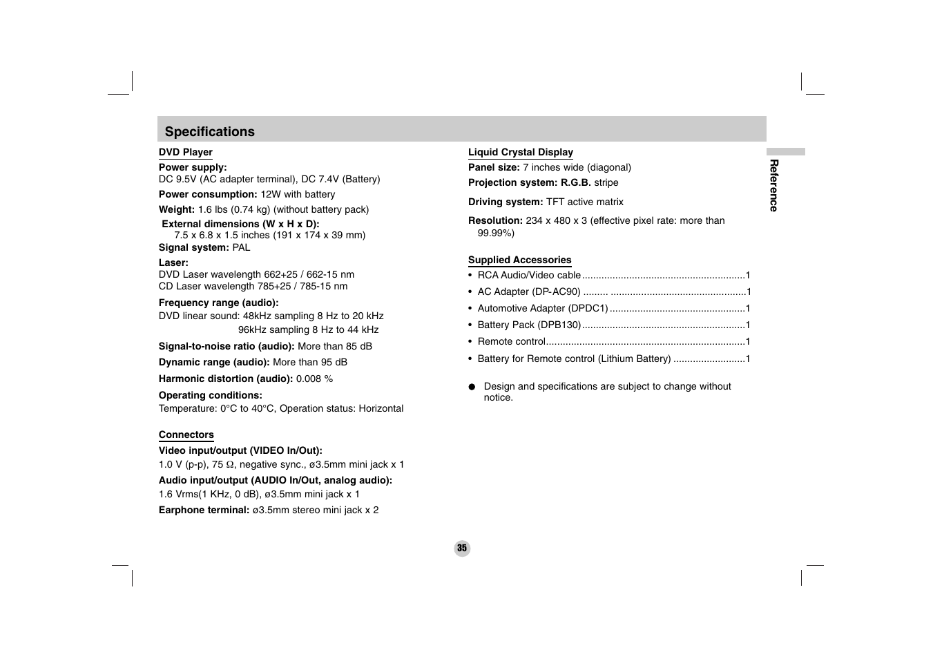 LG DP170 User Manual | Page 35 / 36