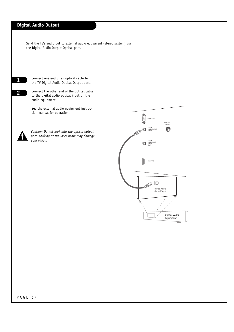 Digital audio output | LG 30FZ1DC User Manual | Page 14 / 60