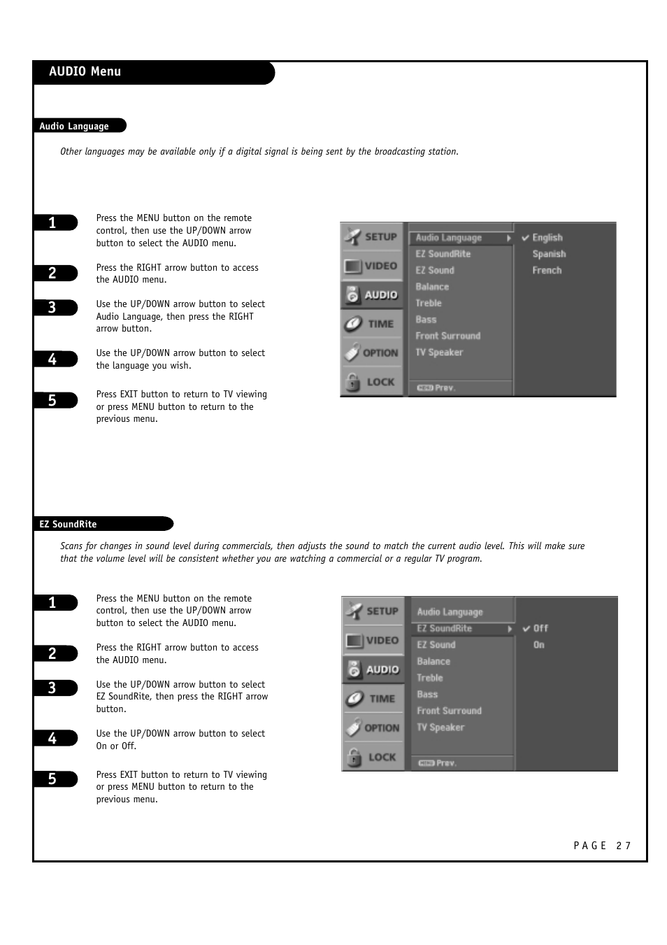LG 30FZ1DC User Manual | Page 27 / 60