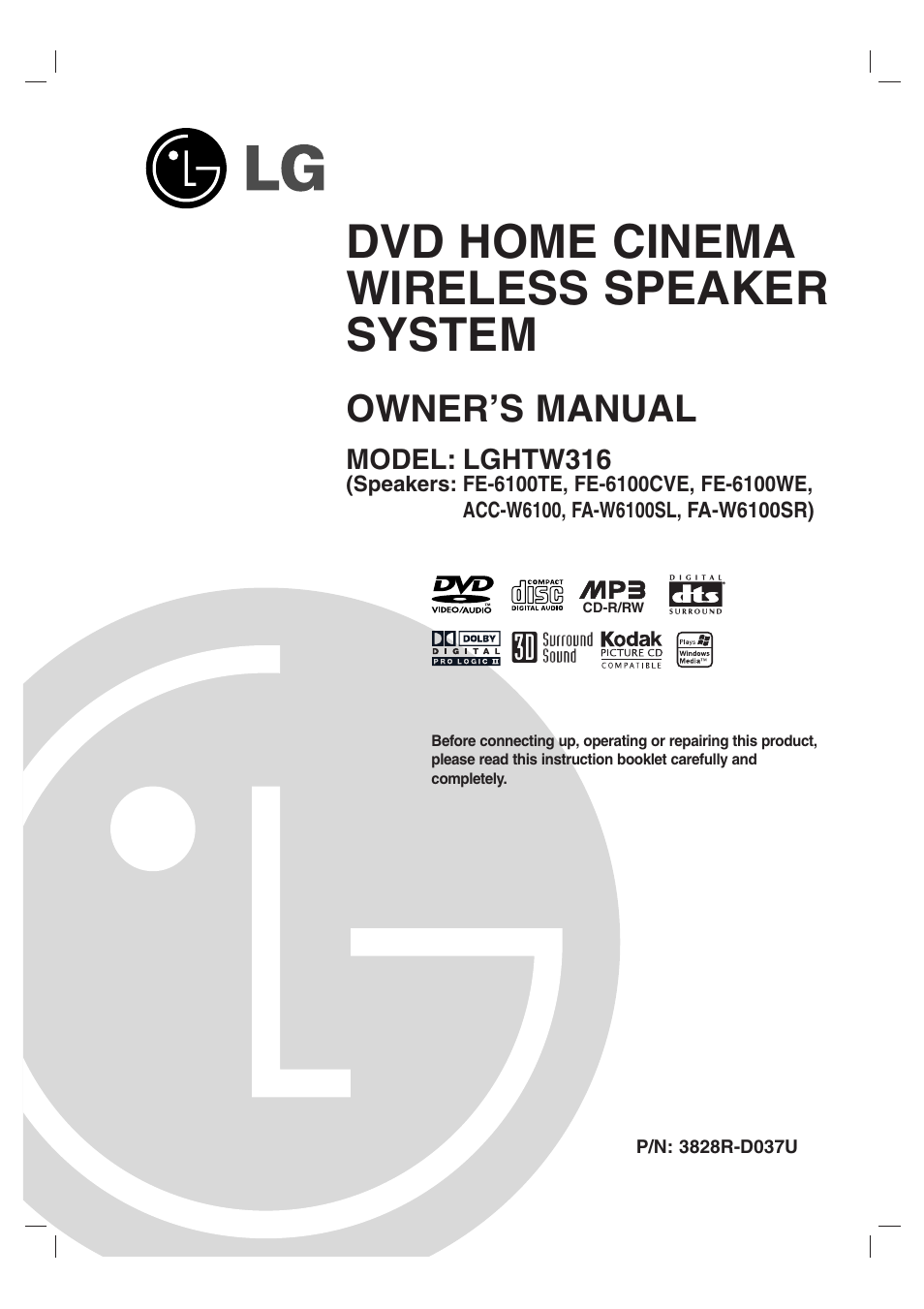 LG HTW316 User Manual | 40 pages