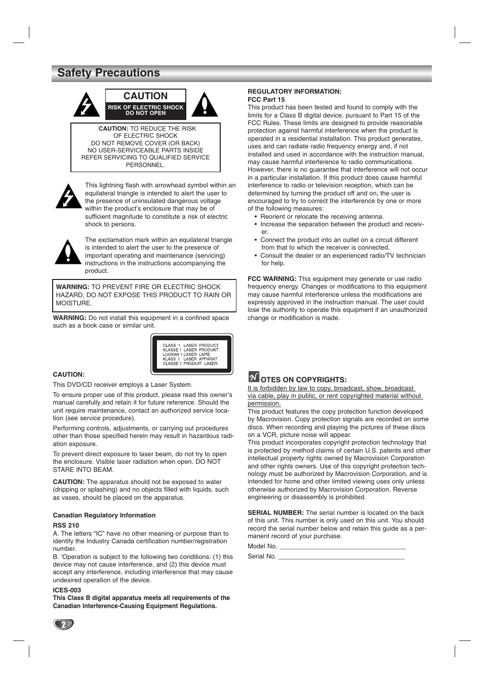 Safety precautions, Caution | LG HTW316 User Manual | Page 2 / 40