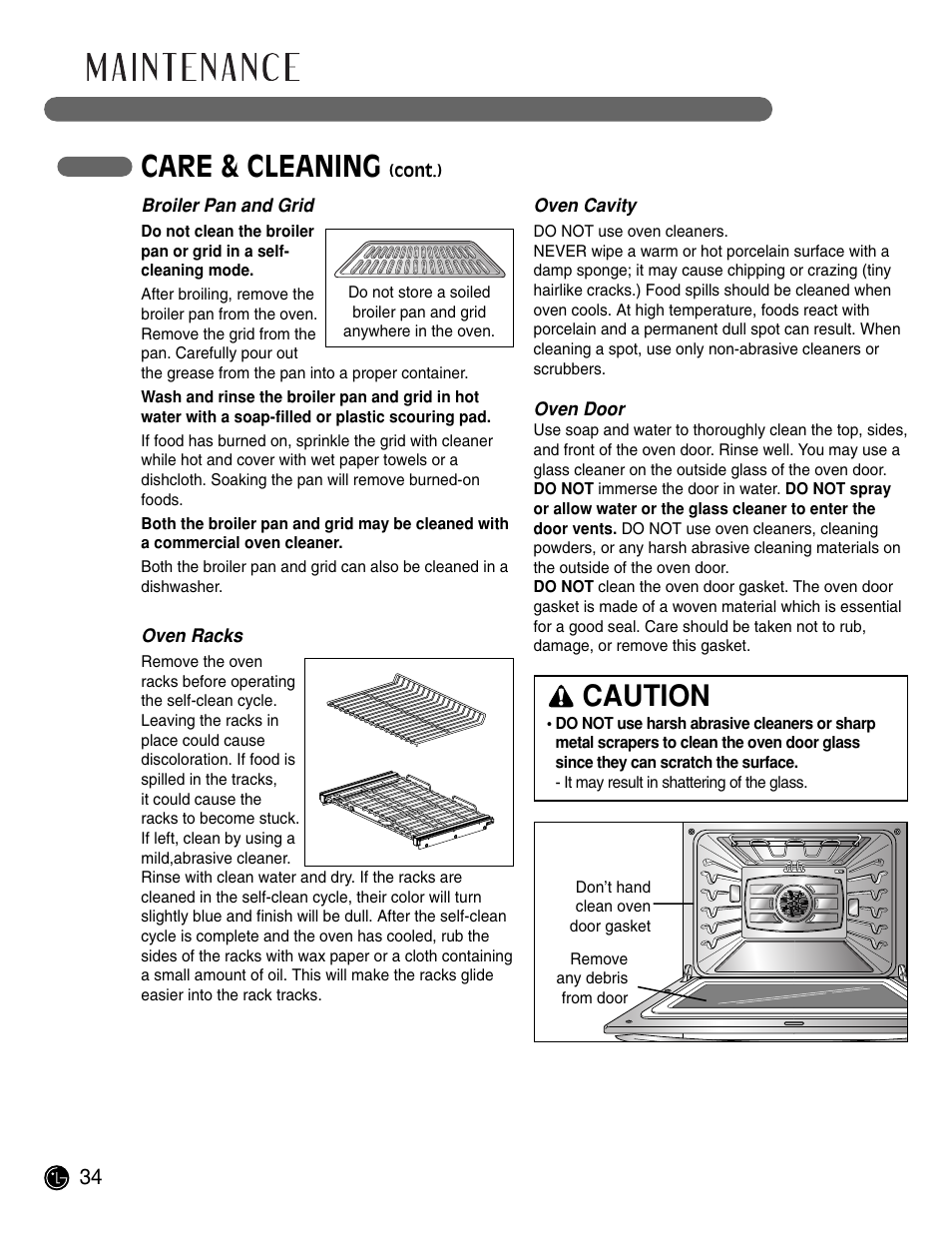 Care & cleaning, Caution | LG LWD3081ST User Manual | Page 34 / 42