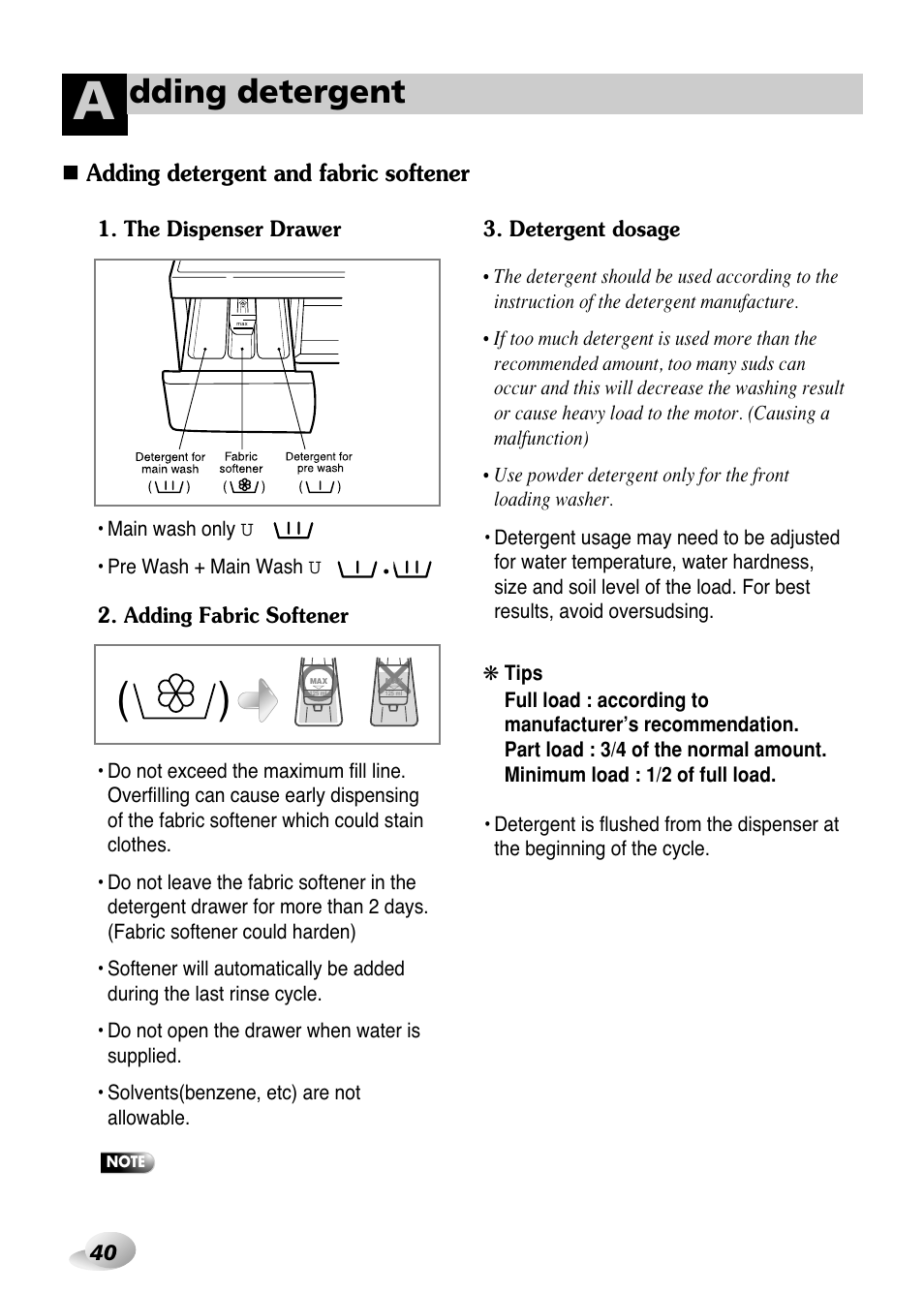 Dding detergent | LG WD(M)-14100FD User Manual | Page 11 / 29