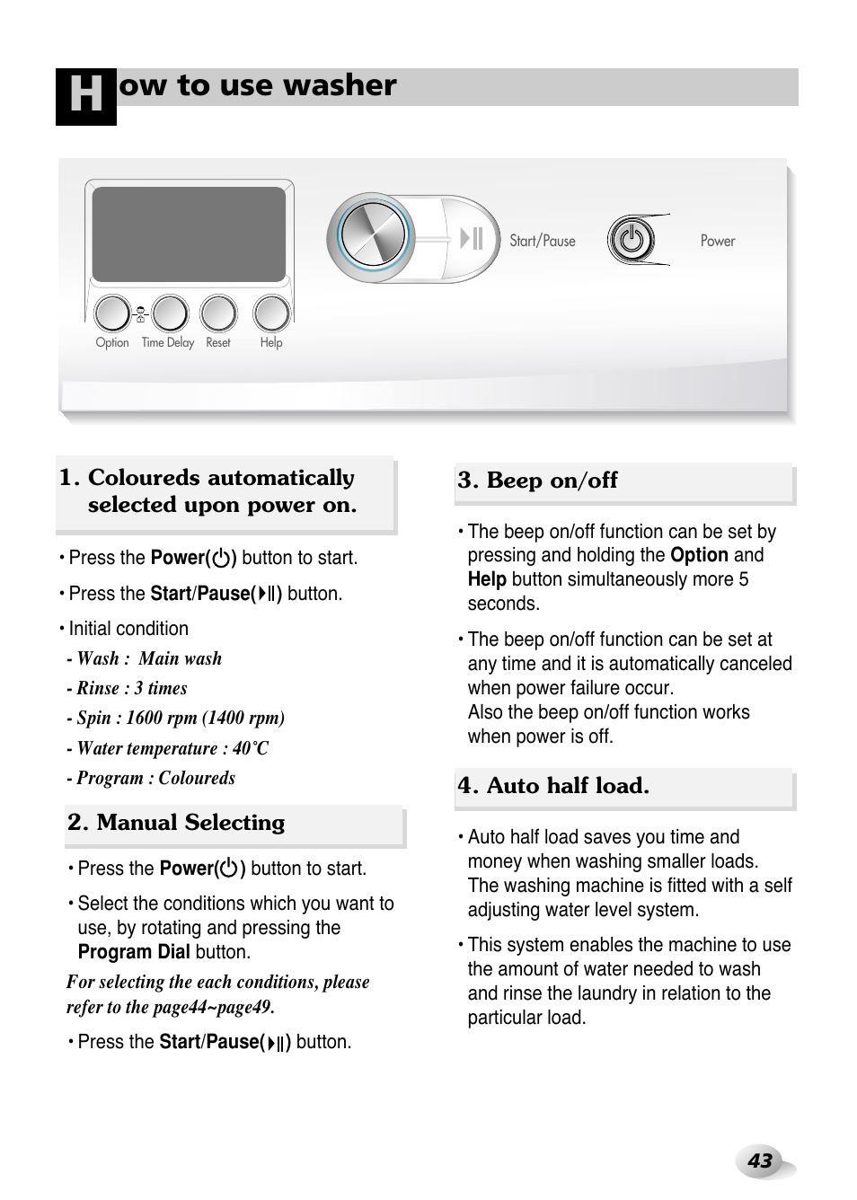 Ow to use washer | LG WD(M)-14100FD User Manual | Page 14 / 29