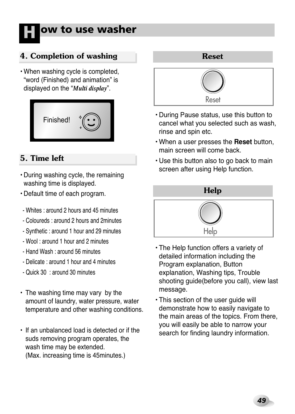 Ow to use washer | LG WD(M)-14100FD User Manual | Page 20 / 29