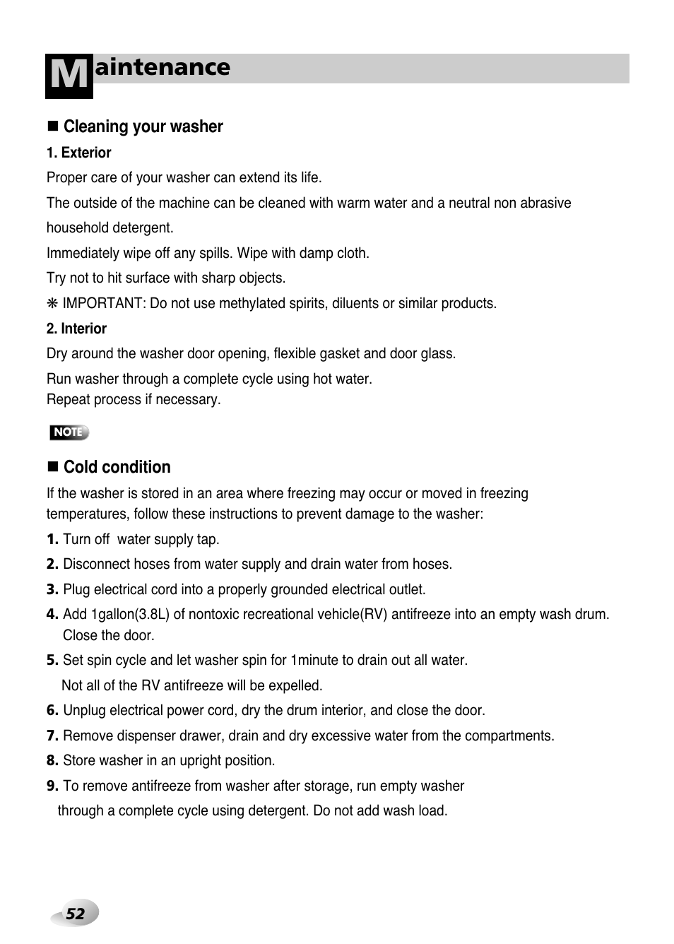 Aintenance | LG WD(M)-14100FD User Manual | Page 23 / 29