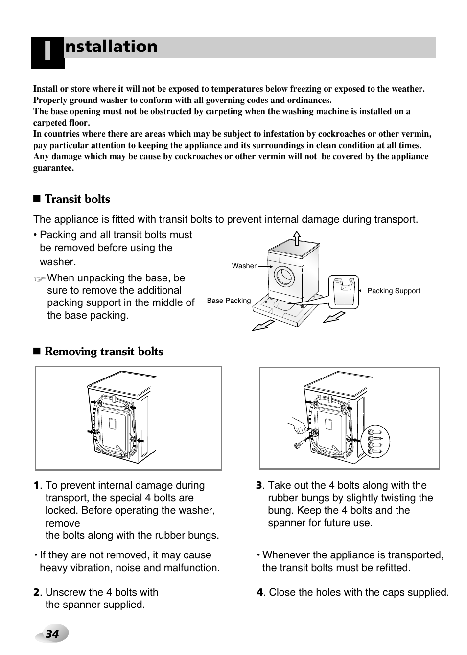 Nstallation | LG WD(M)-14100FD User Manual | Page 5 / 29