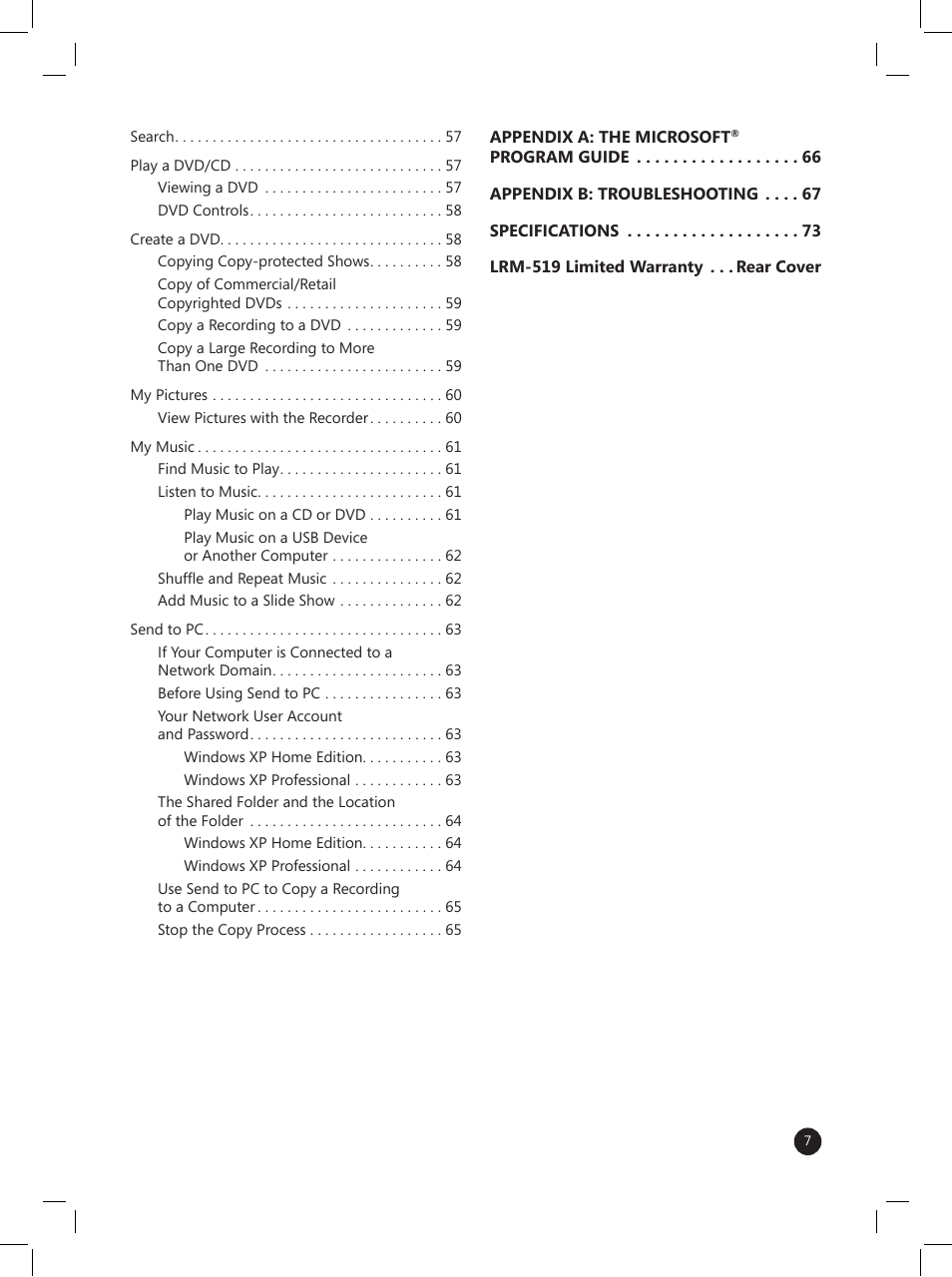 LG LRM-519 User Manual | Page 7 / 74