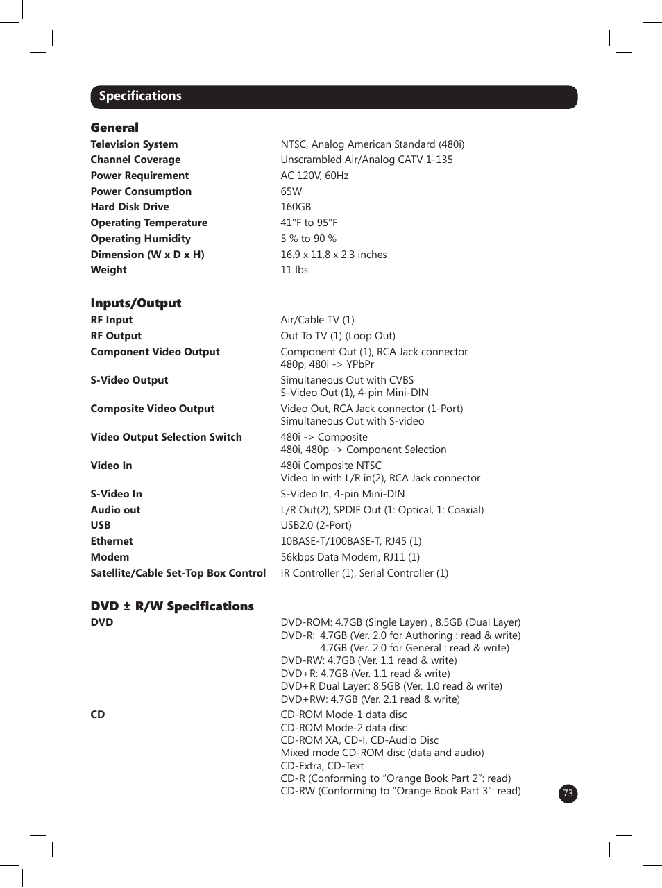 LG LRM-519 User Manual | Page 73 / 74