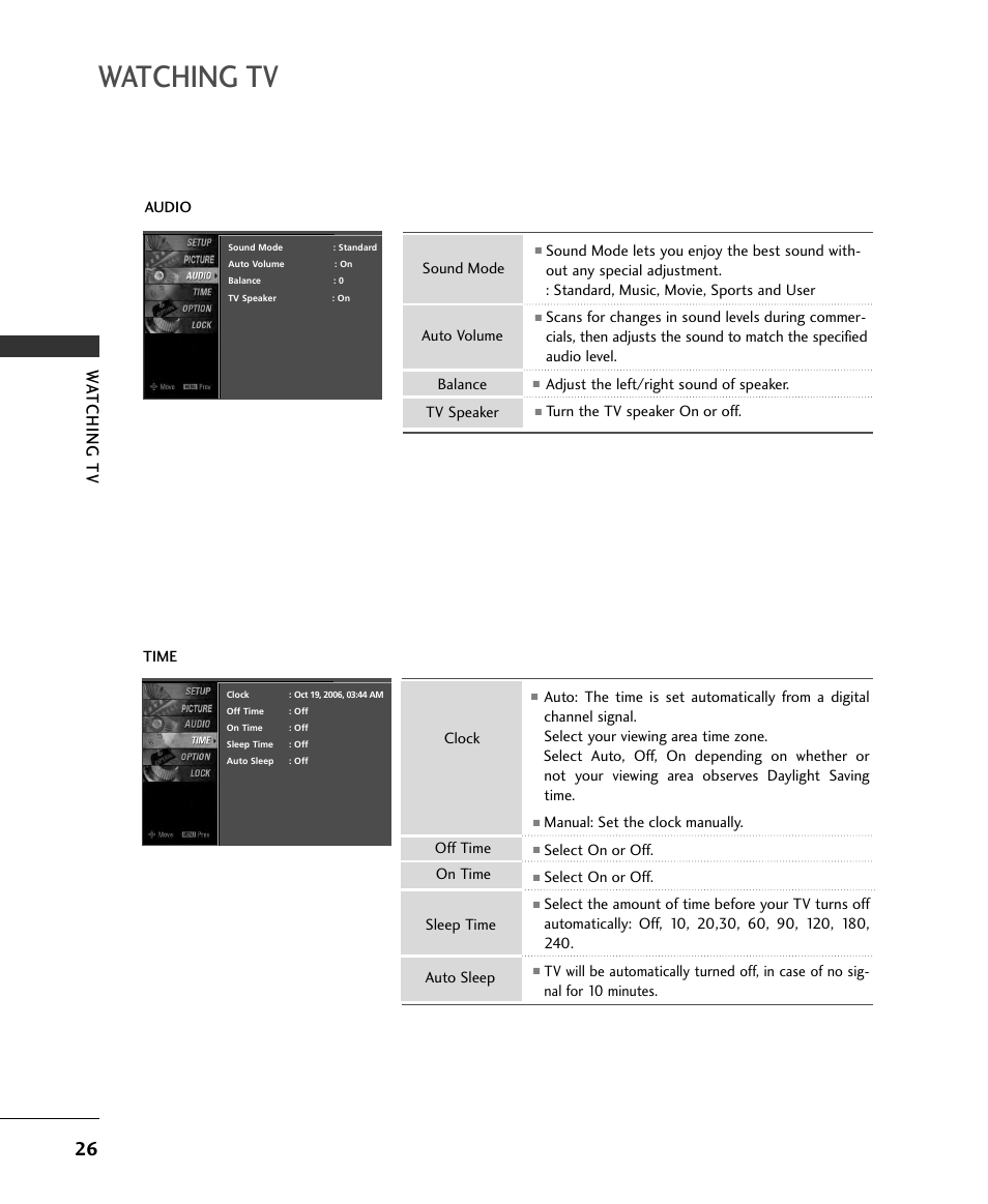 Watching tv | LG 32LB9D User Manual | Page 26 / 36