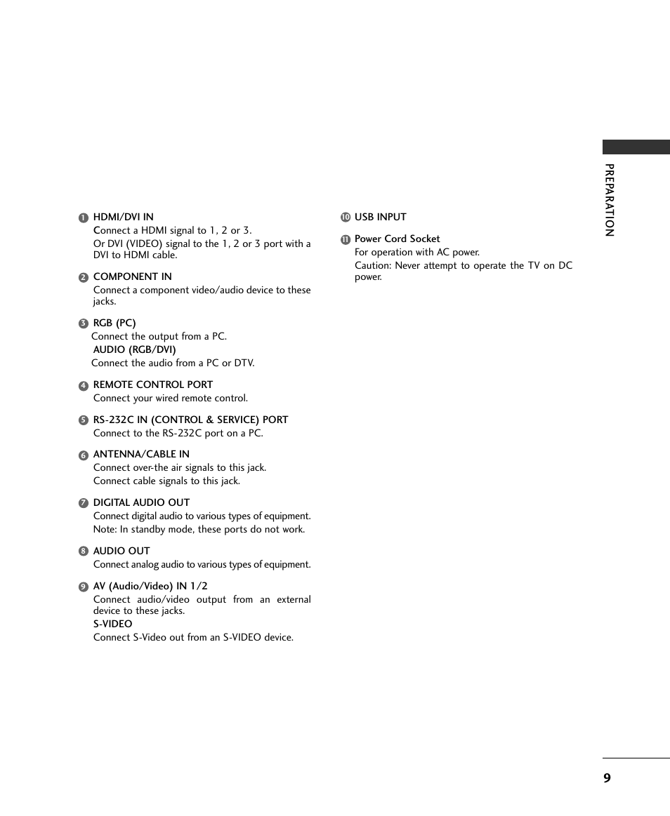 LG 32LB9D User Manual | Page 9 / 36