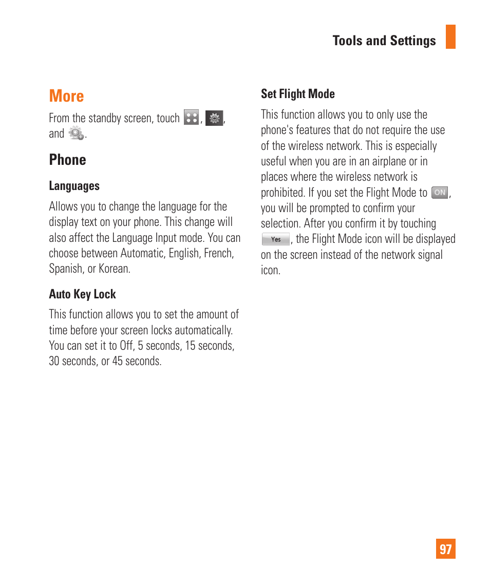 More, Phone, More phone | LG Encore User Manual | Page 102 / 140