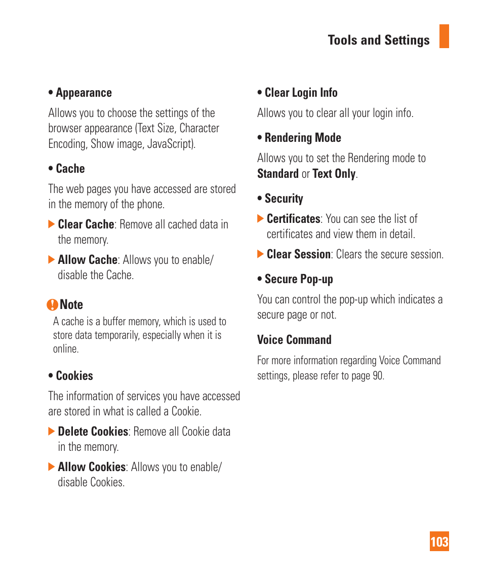 LG Encore User Manual | Page 108 / 140