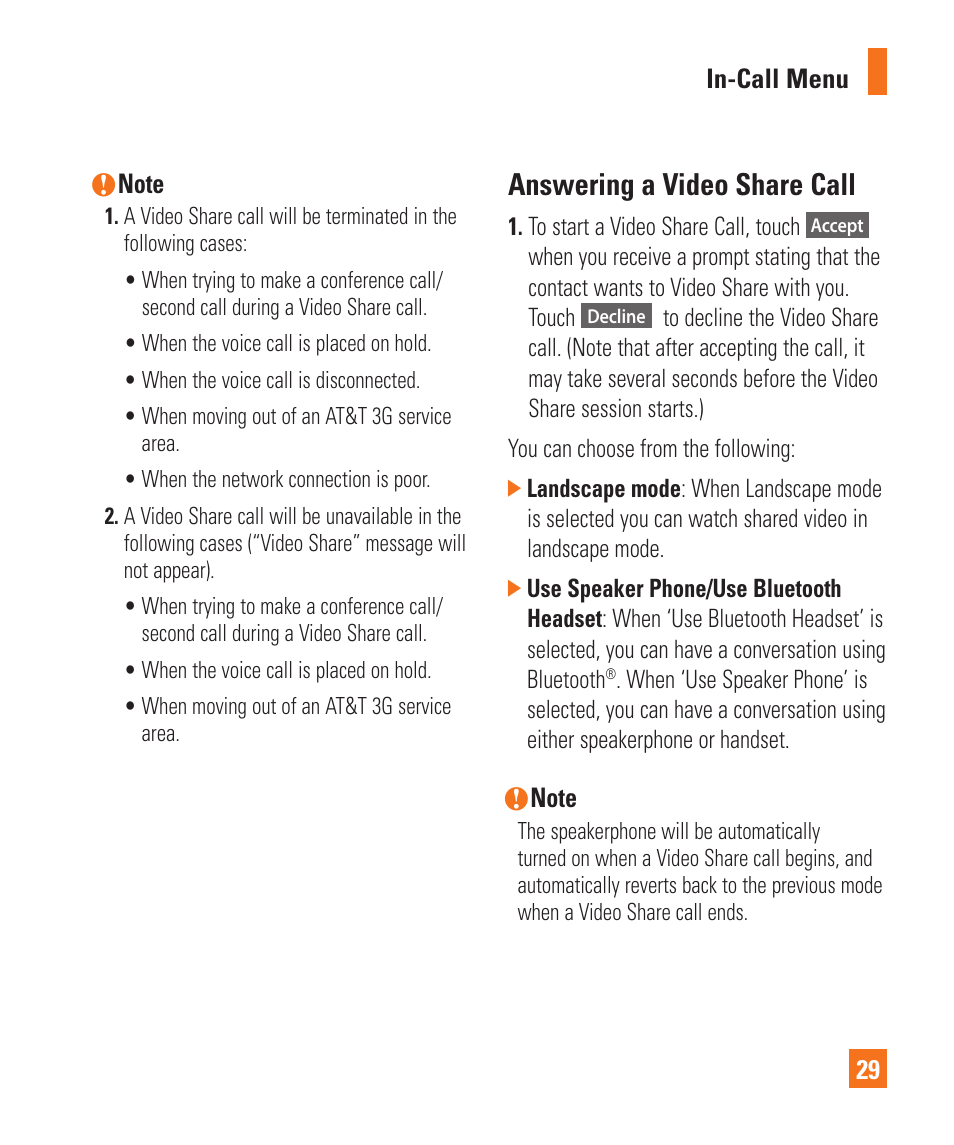 Answering a video share call | LG Encore User Manual | Page 34 / 140