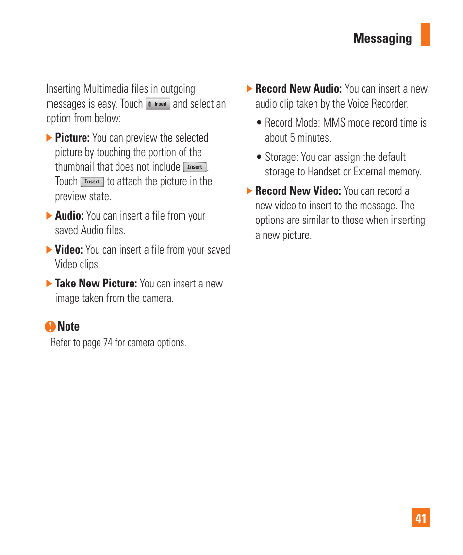 LG Encore User Manual | Page 46 / 140