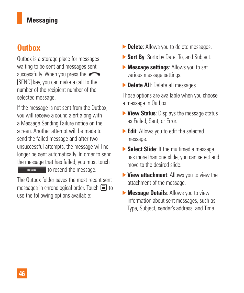 Outbox | LG Encore User Manual | Page 51 / 140