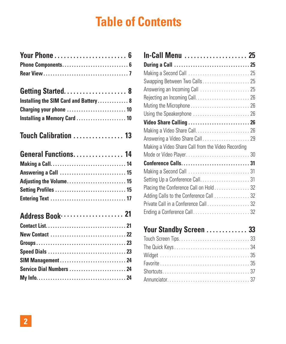LG Encore User Manual | Page 7 / 140