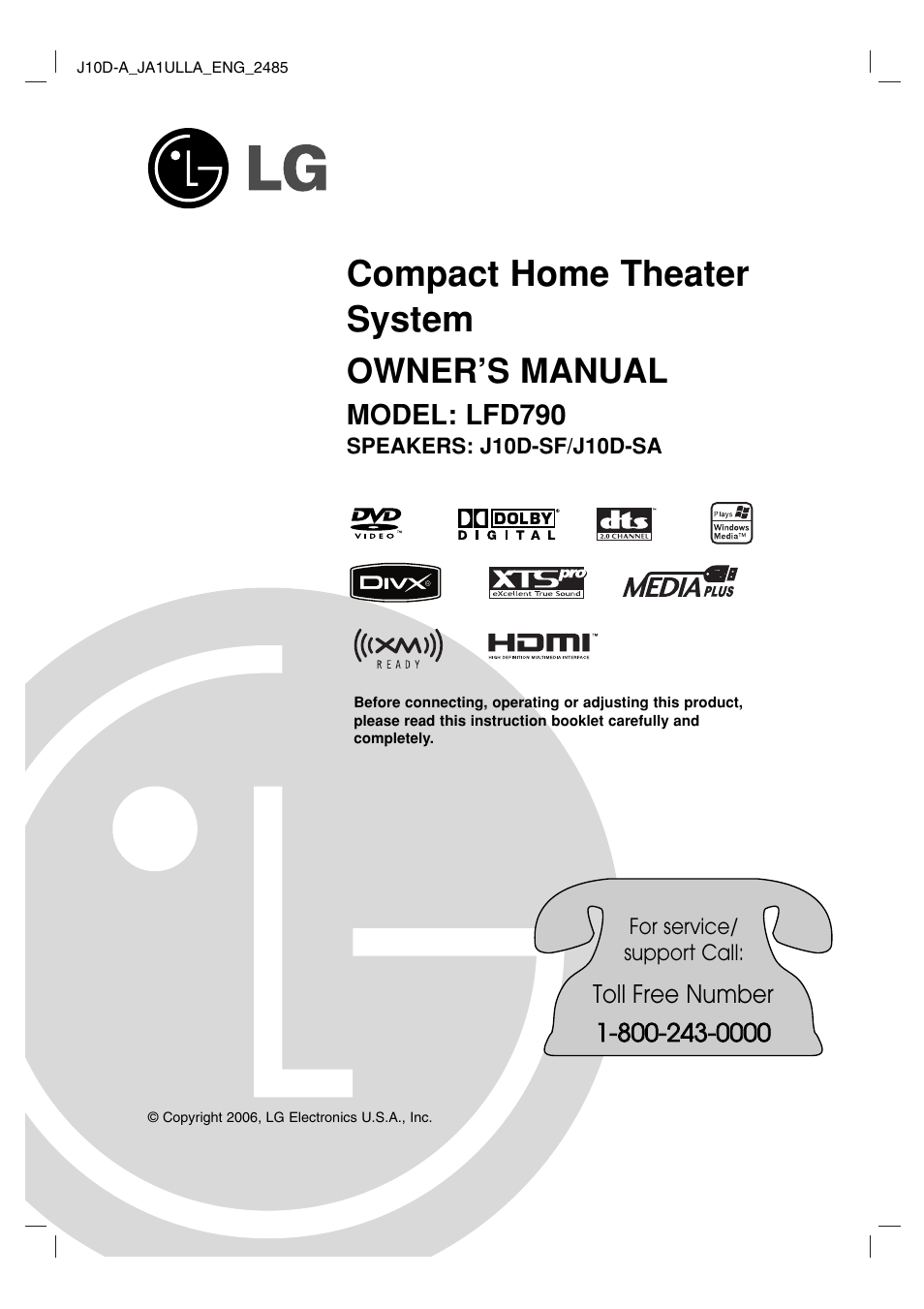 LG LFD790 User Manual | 36 pages