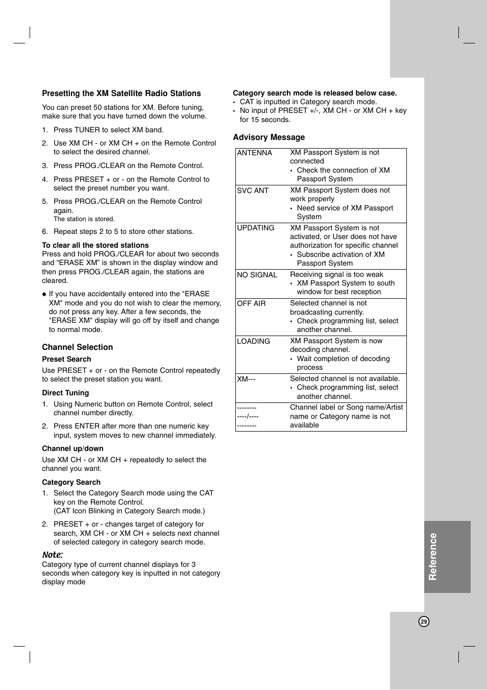 Reference | LG LFD790 User Manual | Page 29 / 36