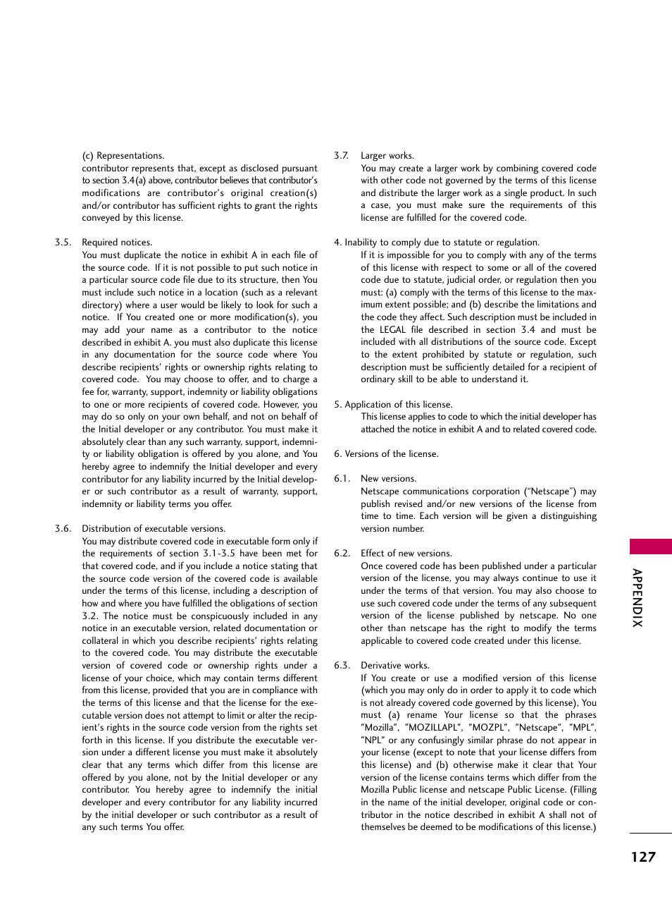 Appendix | LG 3230DC User Manual | Page 127 / 130