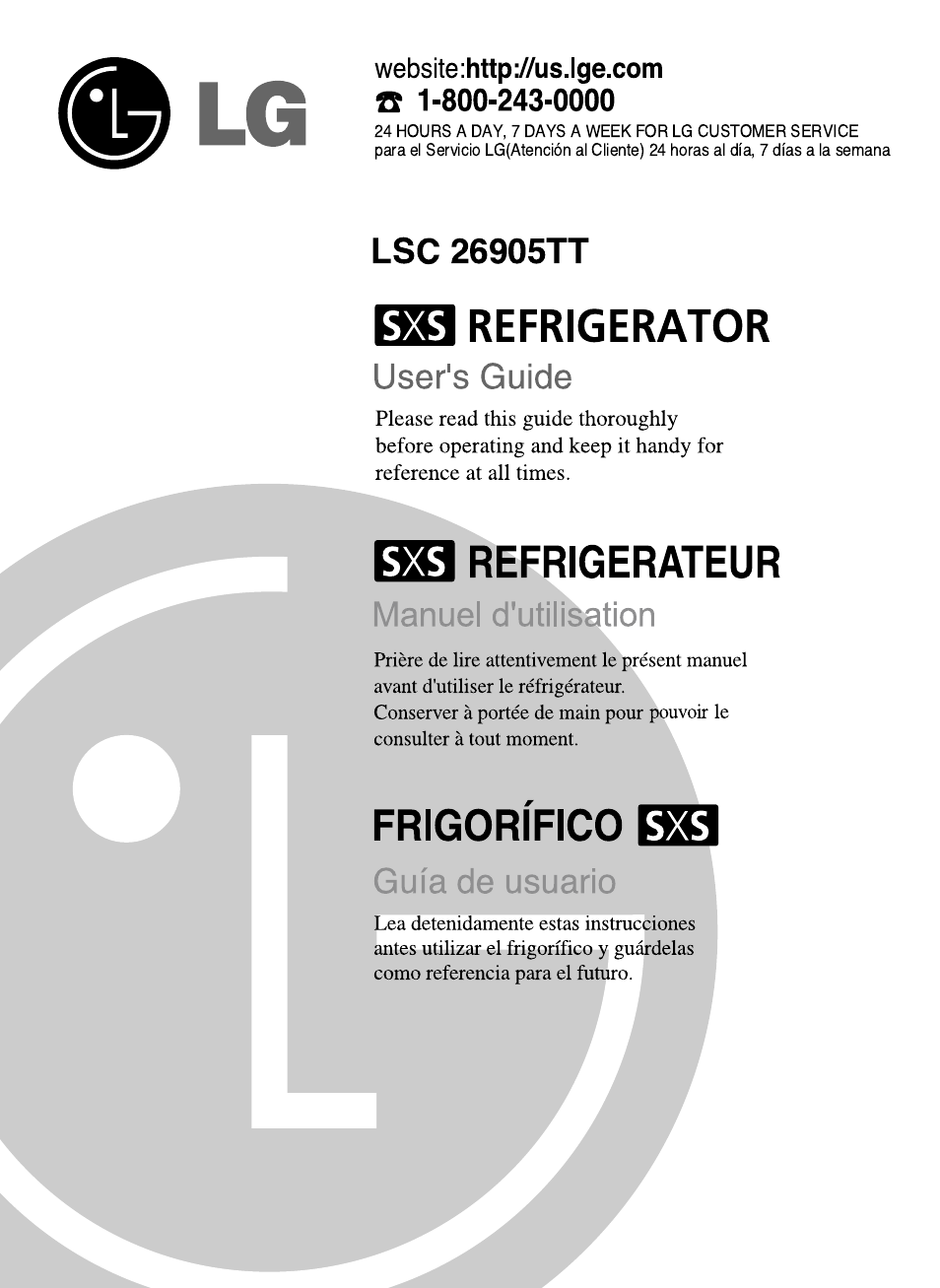 LG LSC 26905TT User Manual | 31 pages