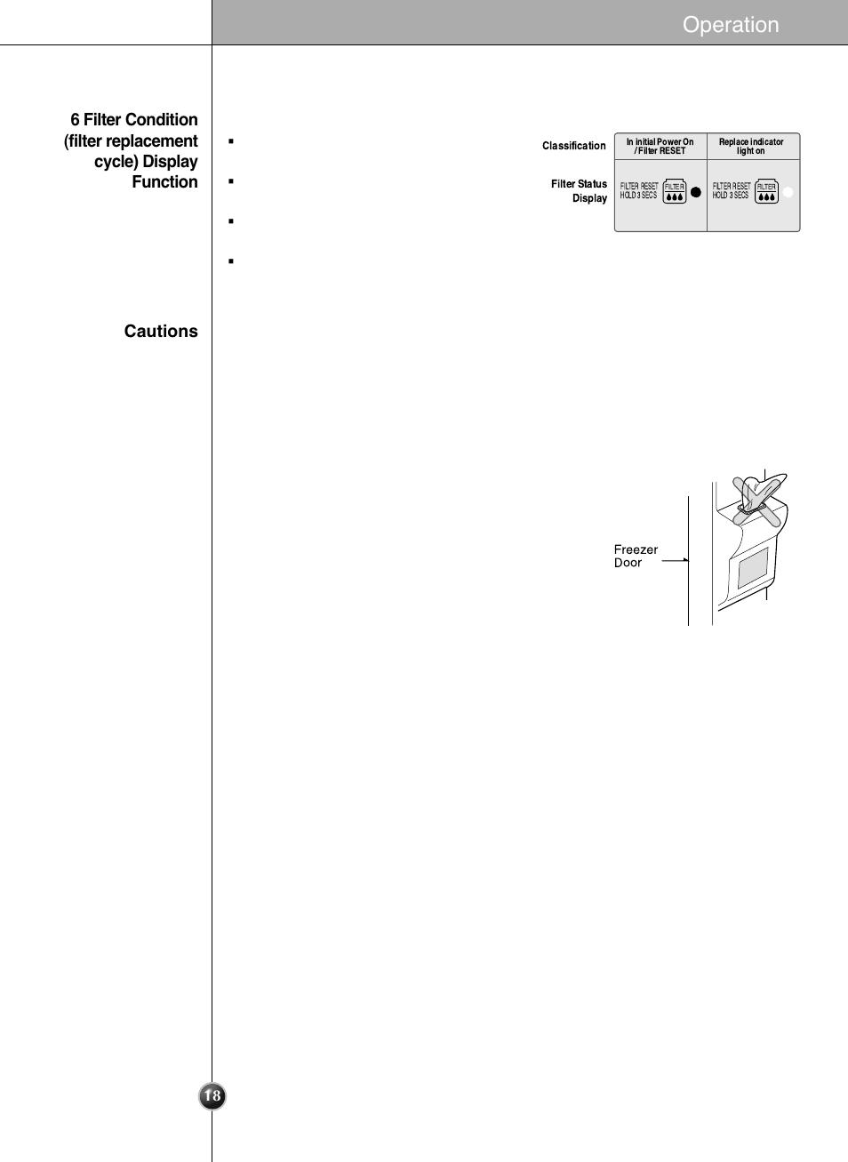 Operation, Cautions | LG LSC 26905TT User Manual | Page 18 / 31