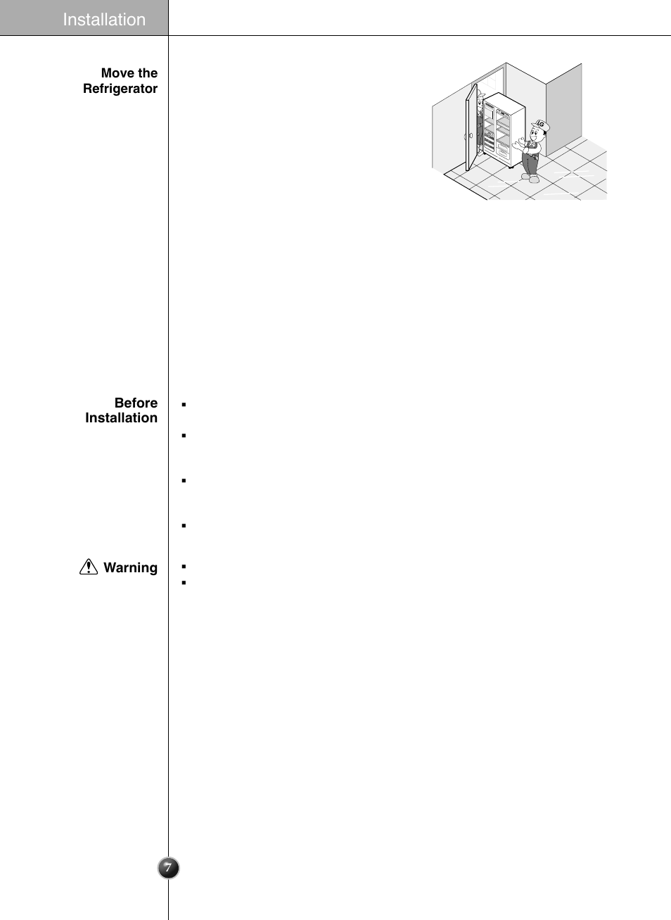Door replacement feed water tube installation, Installation | LG LSC 26905TT User Manual | Page 7 / 31