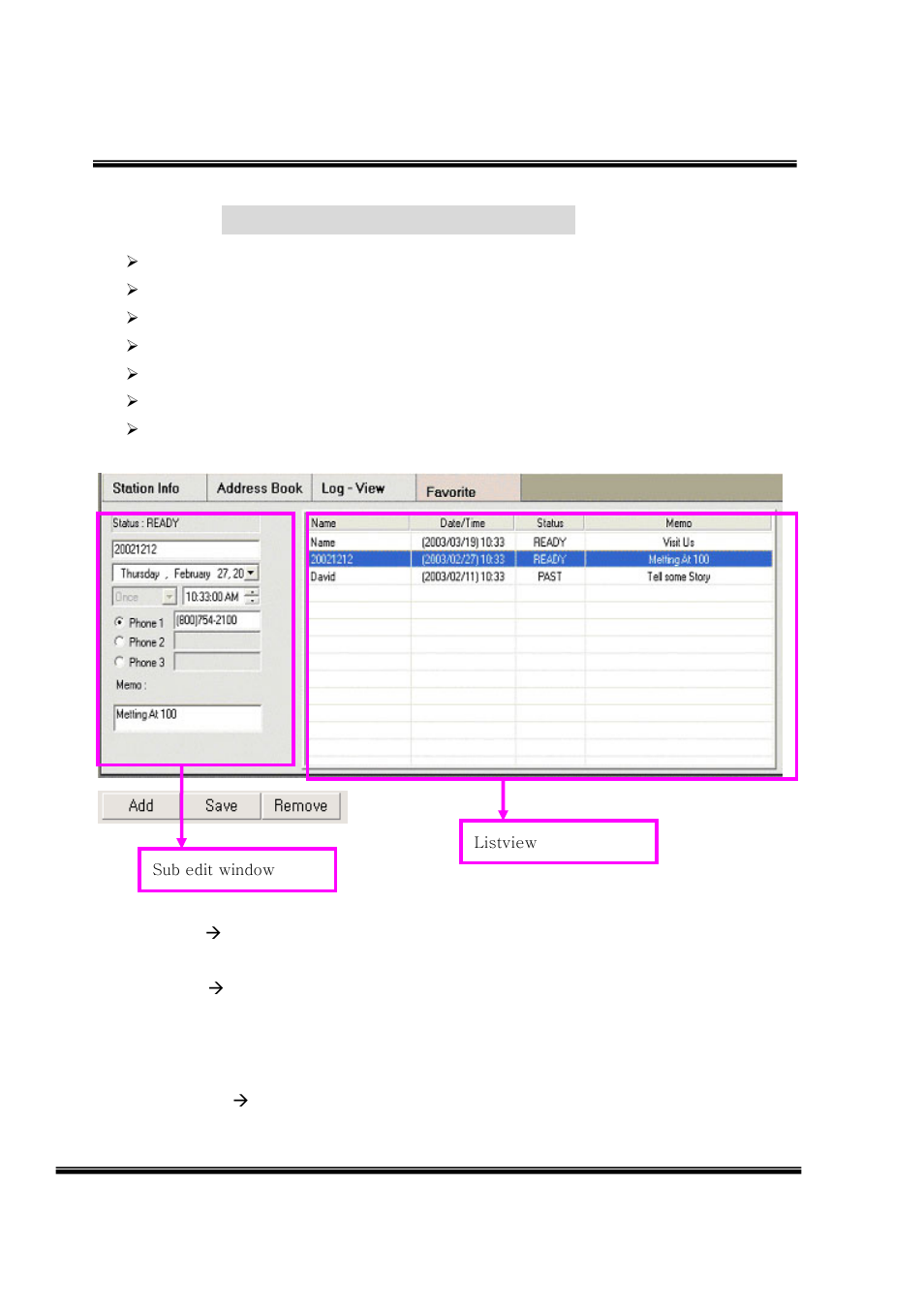 10 favorite (schedule dial window) | LG LDK User Manual | Page 50 / 83