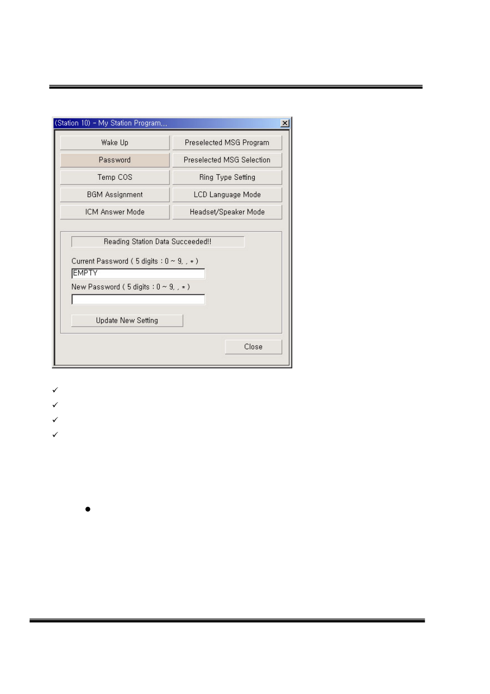 5 my station program( in menu), 6 auto acnr(schedule dial window) | LG LDK User Manual | Page 70 / 83