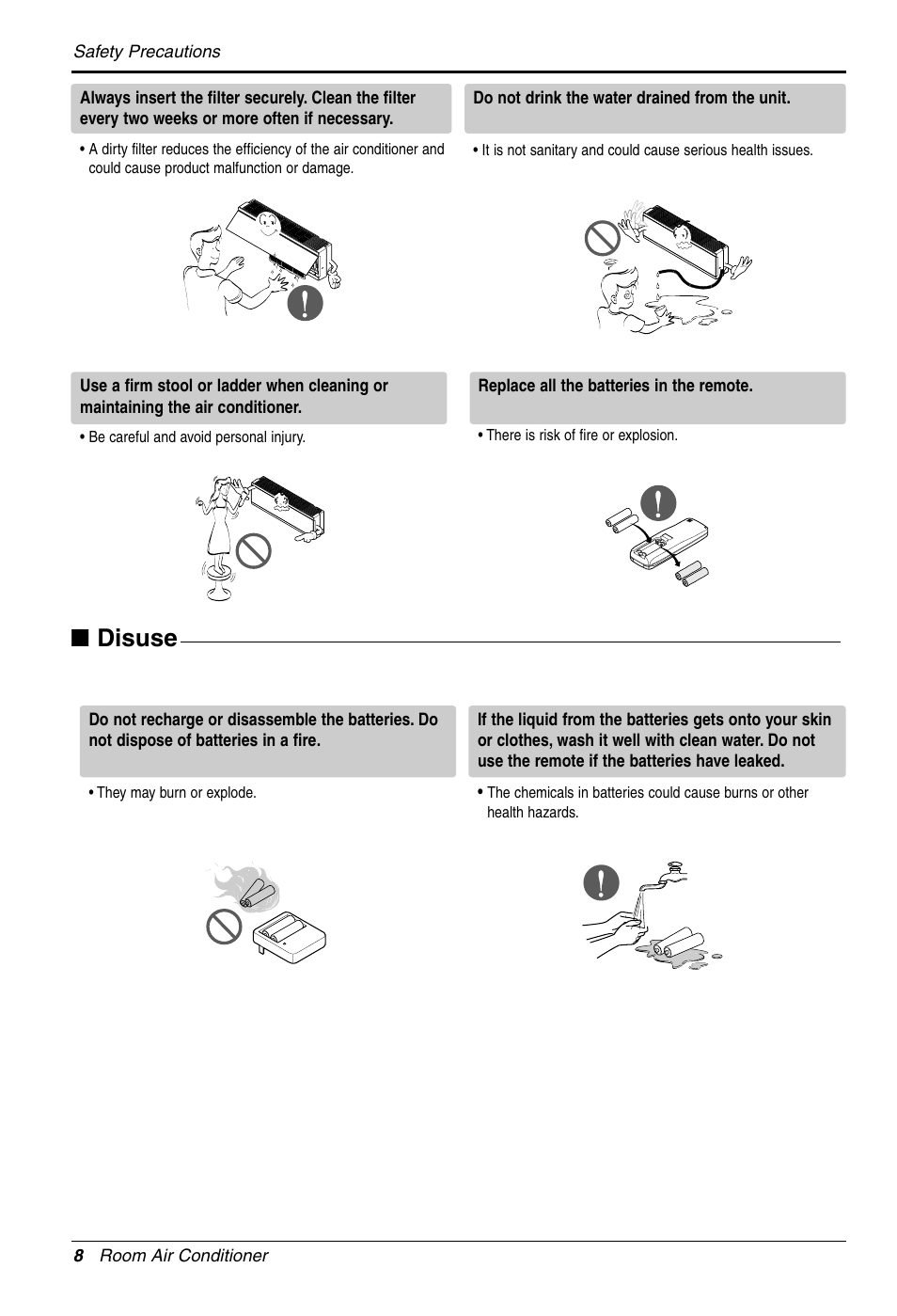 Disuse | LG 3828A30087S User Manual | Page 8 / 33