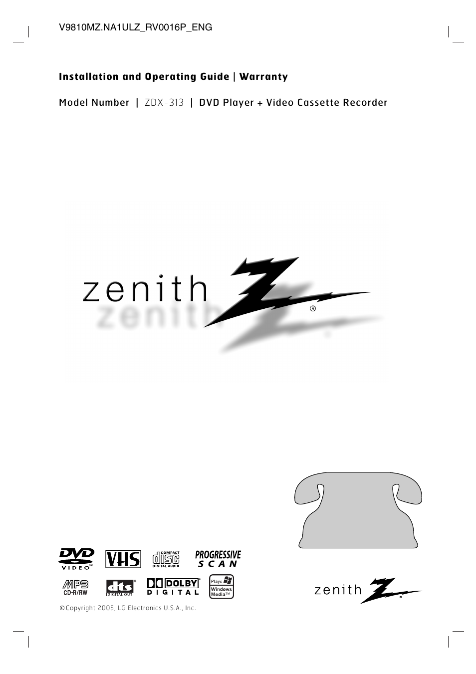 Zenith ZDX-313 User Manual | 40 pages