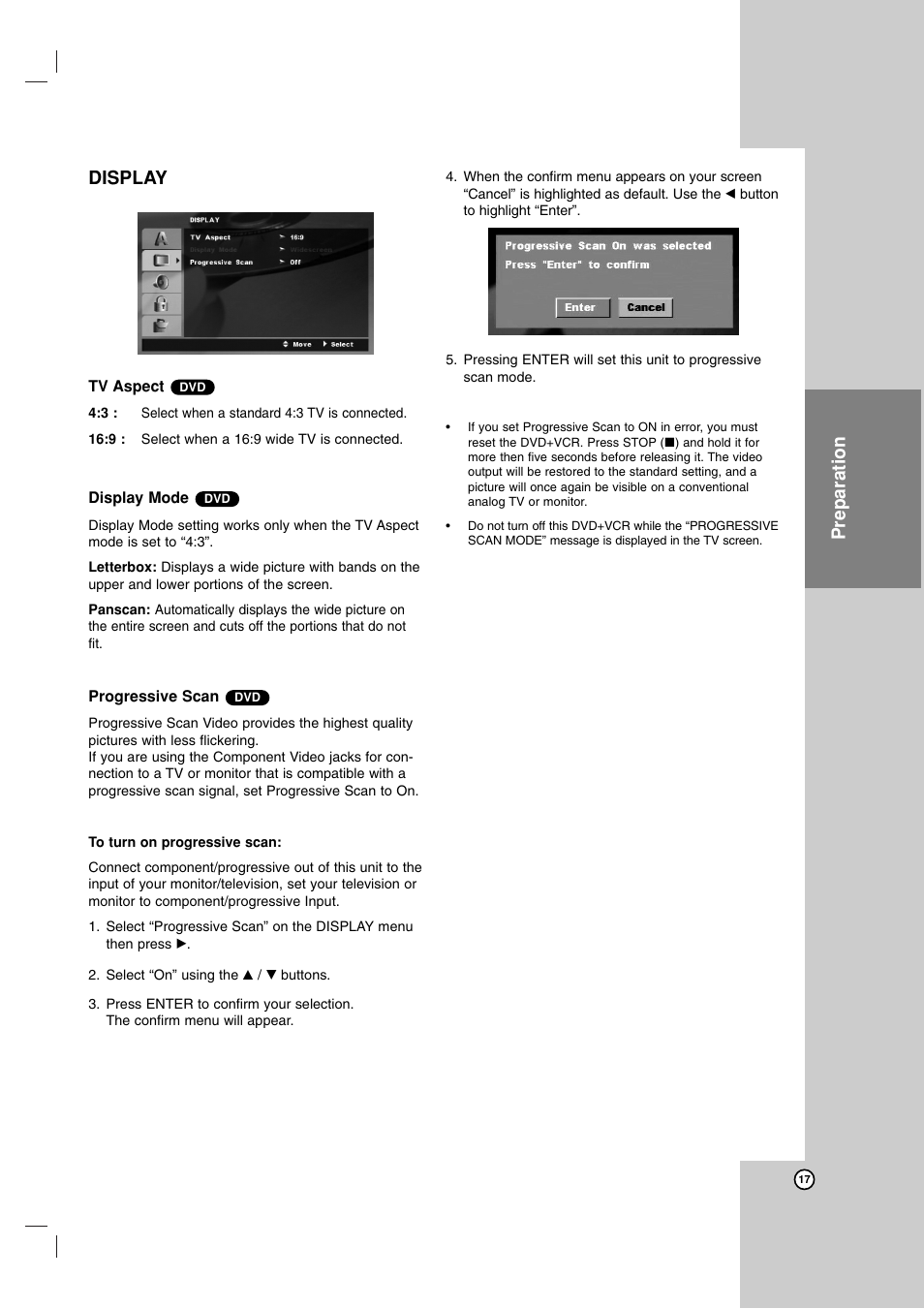 Preparation display | Zenith ZDX-313 User Manual | Page 17 / 40