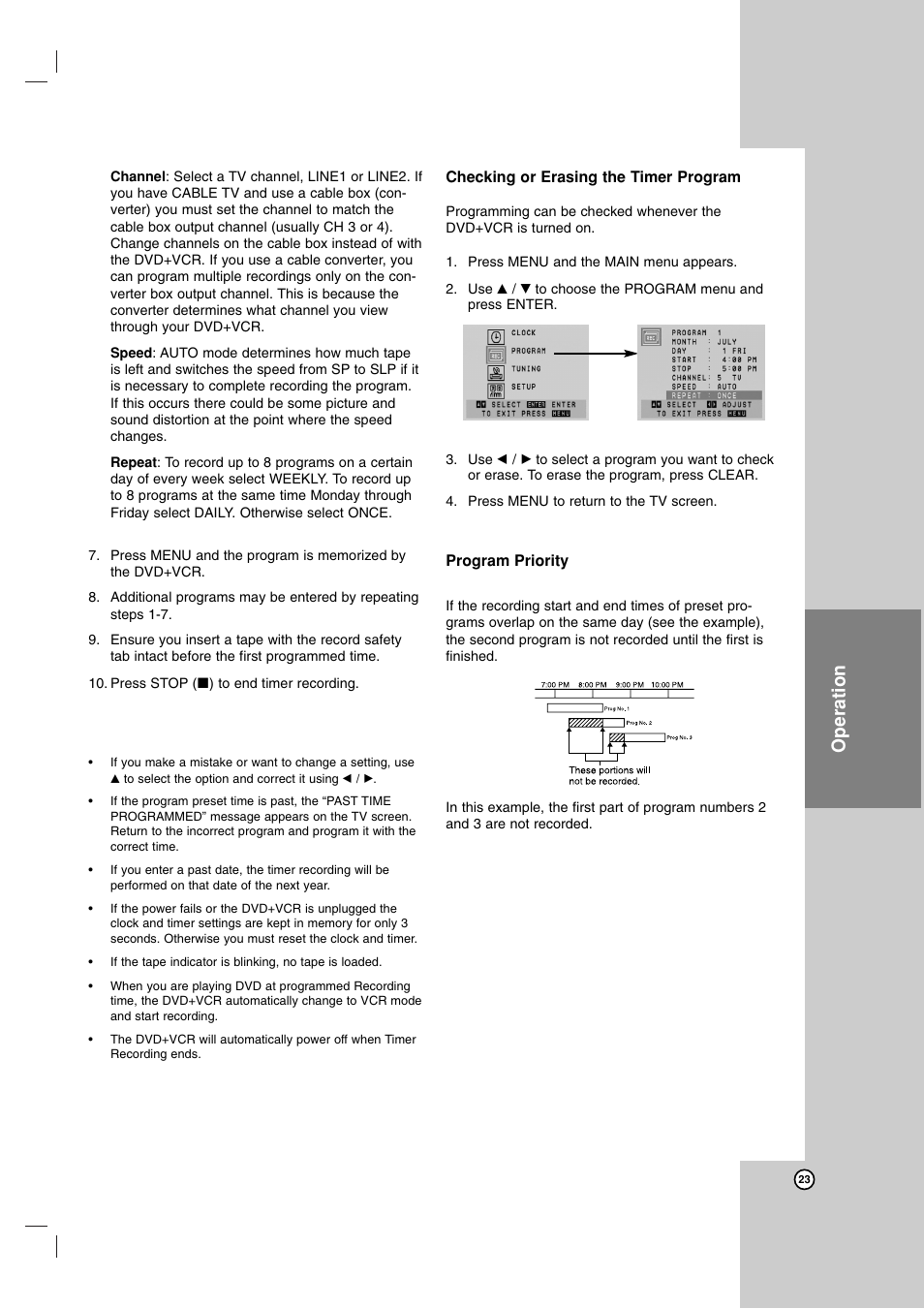 Operation | Zenith ZDX-313 User Manual | Page 23 / 40