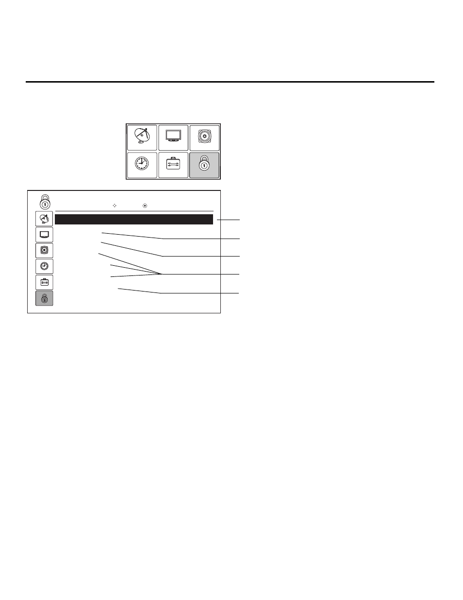 Lock menu, Lock menu navigation, Lock | LG 26-3DCH-UA User Manual | Page 23 / 52