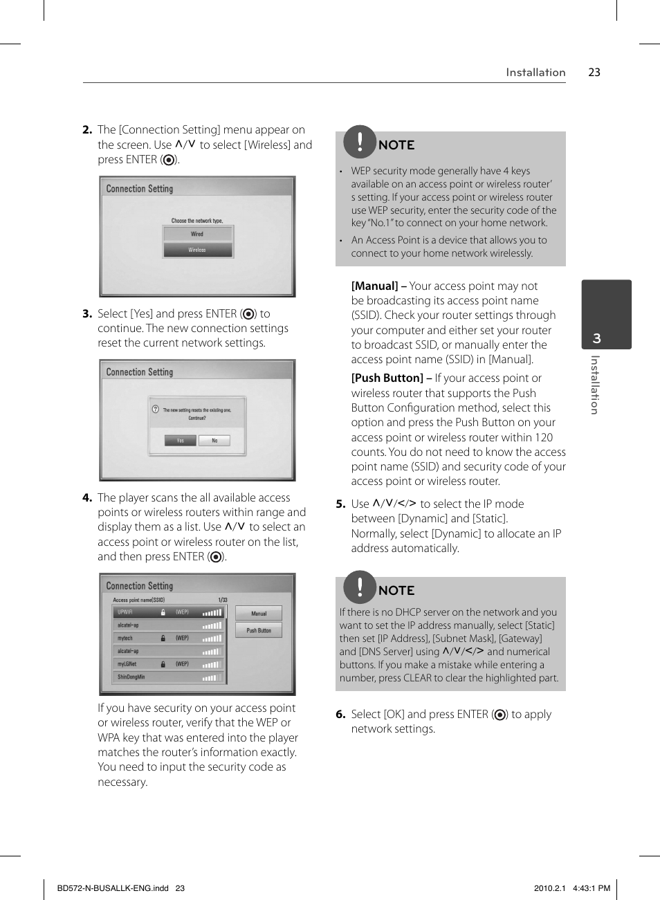LG LASER SYSTEM - D??SC BD570 User Manual | Page 23 / 92