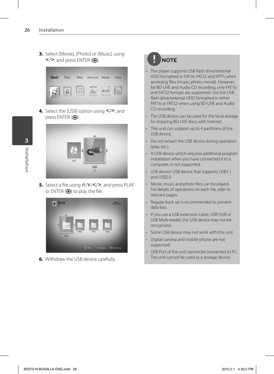 LG LASER SYSTEM - D??SC BD570 User Manual | Page 26 / 92