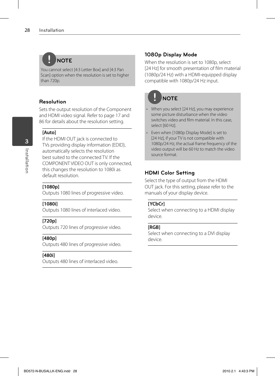 LG LASER SYSTEM - D??SC BD570 User Manual | Page 28 / 92