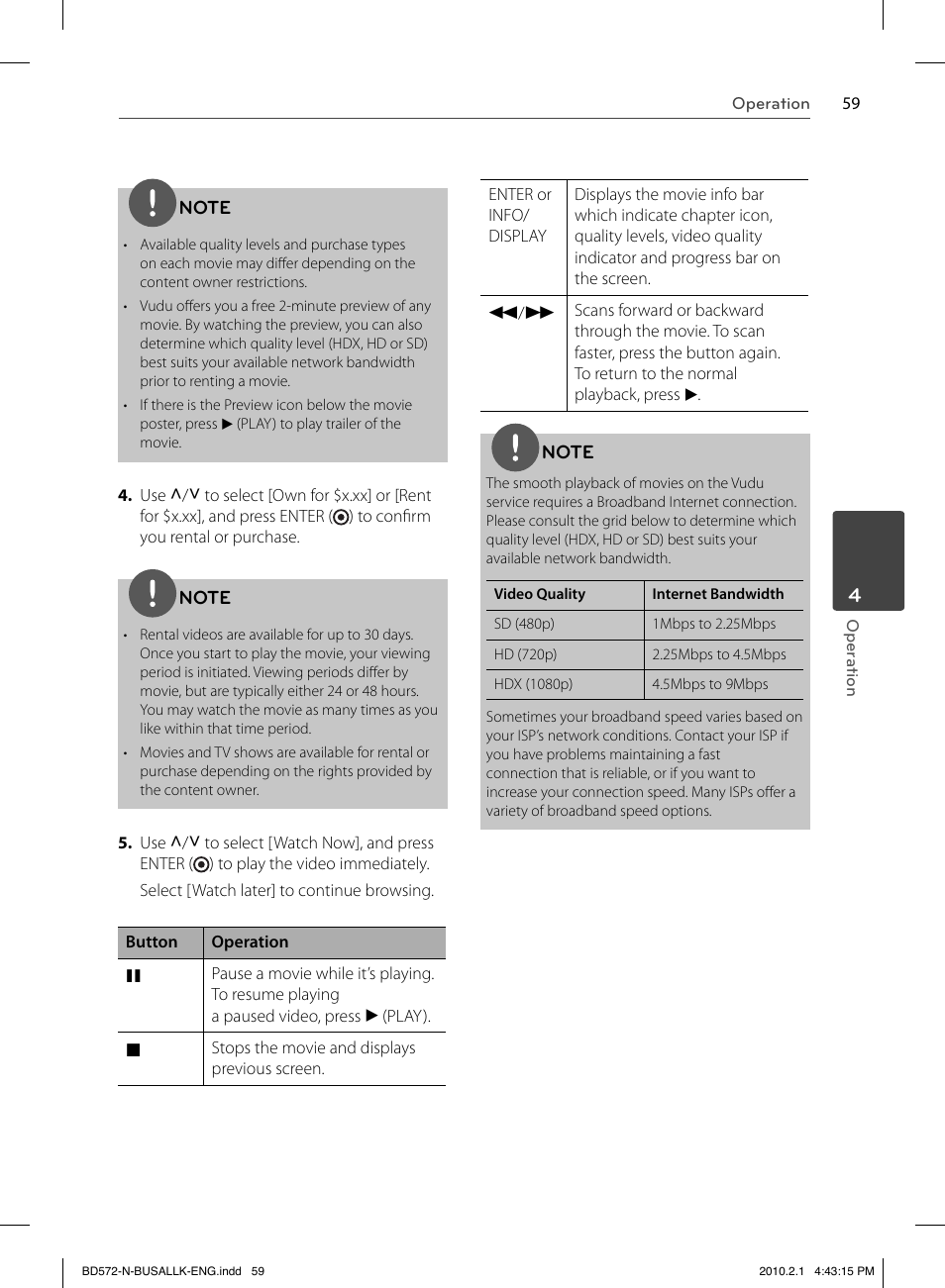 LG LASER SYSTEM - D??SC BD570 User Manual | Page 59 / 92