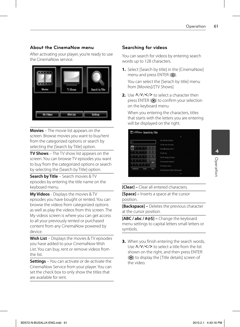LG LASER SYSTEM - D??SC BD570 User Manual | Page 61 / 92