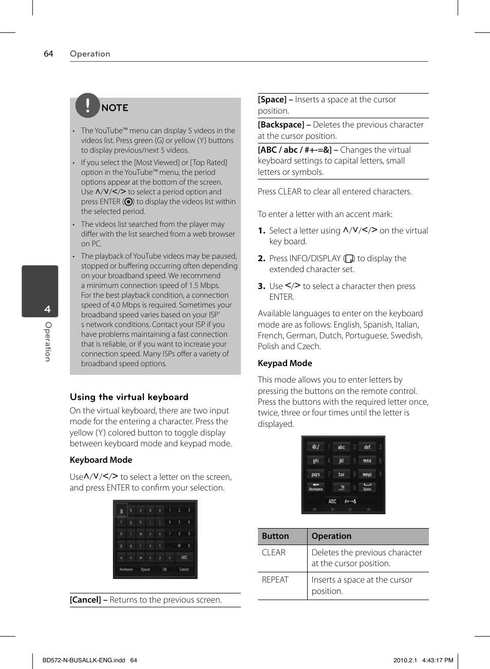 LG LASER SYSTEM - D??SC BD570 User Manual | Page 64 / 92