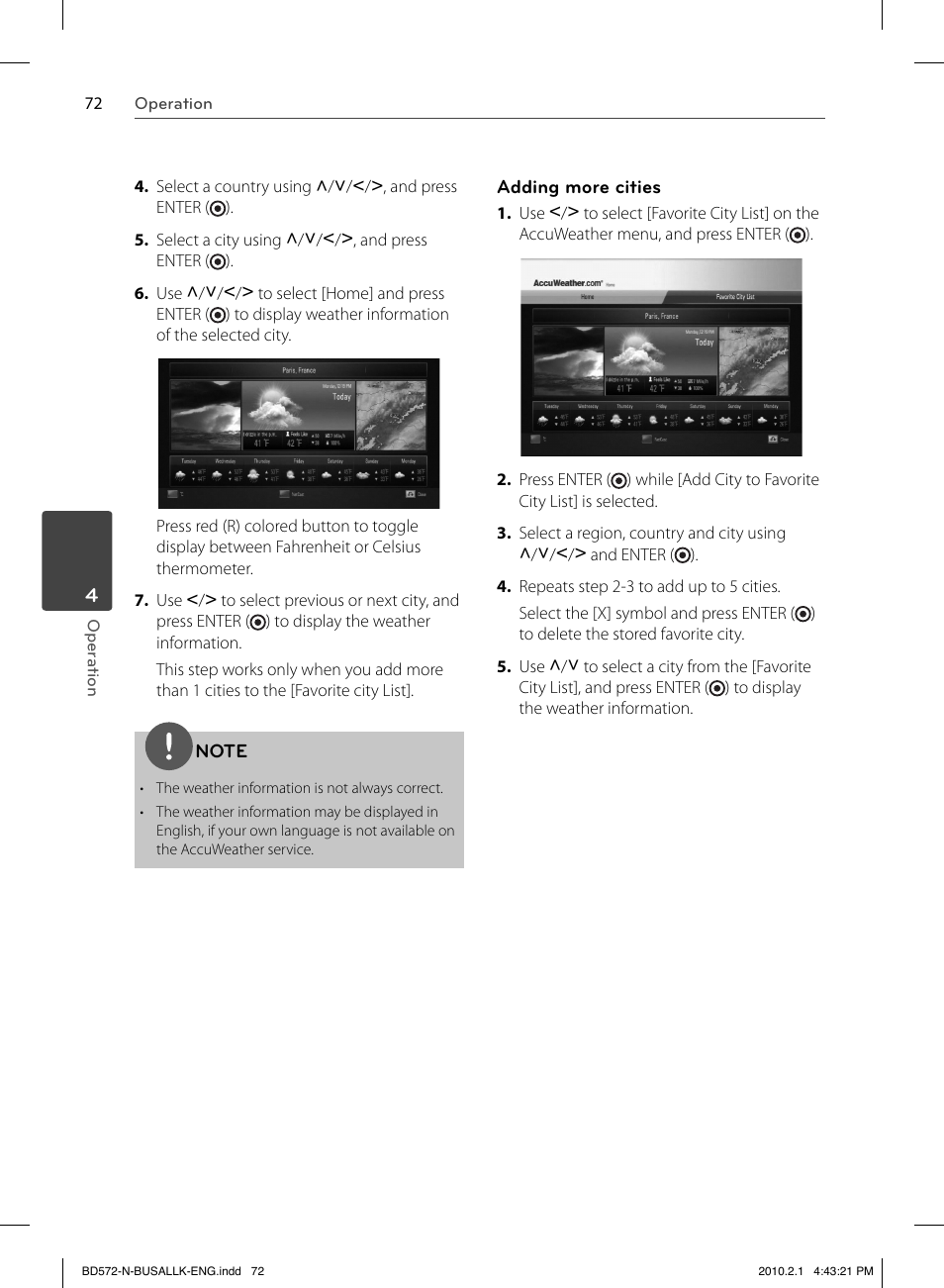 LG LASER SYSTEM - D??SC BD570 User Manual | Page 72 / 92