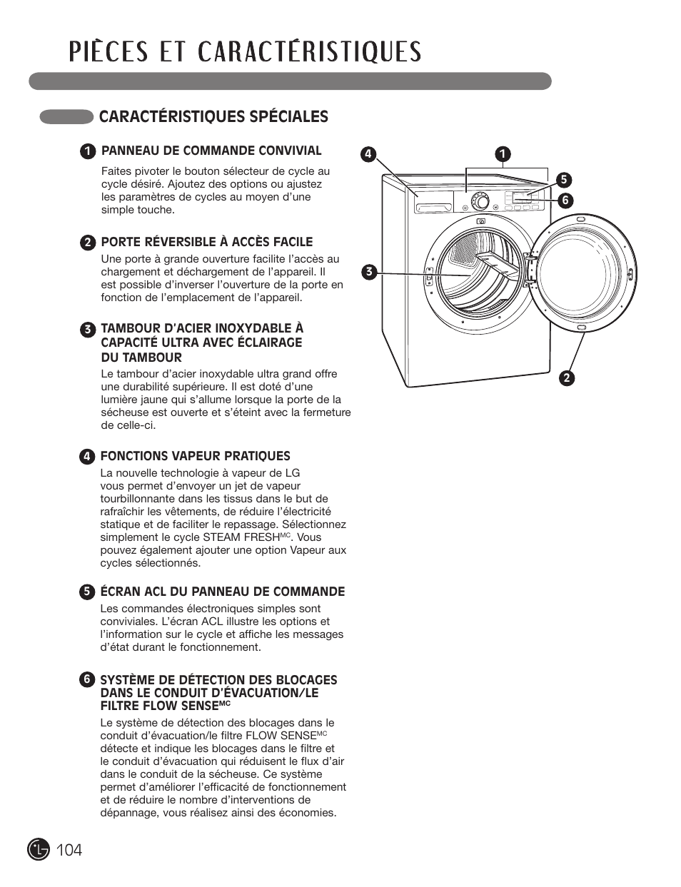 Caractéristiques spéciales | LG DX0002TM User Manual | Page 104 / 144