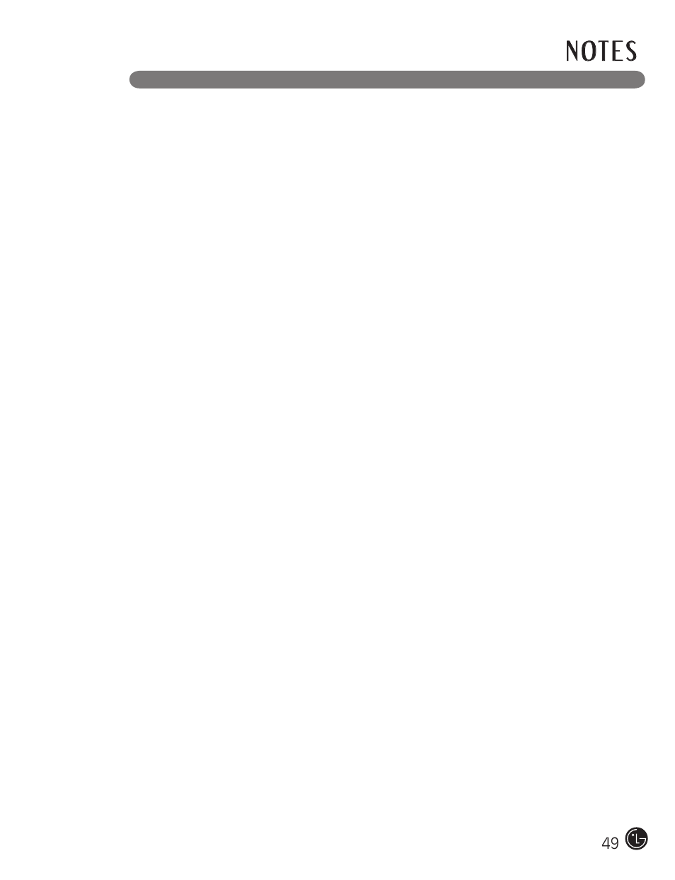 N ot e s | LG DX0002TM User Manual | Page 49 / 144